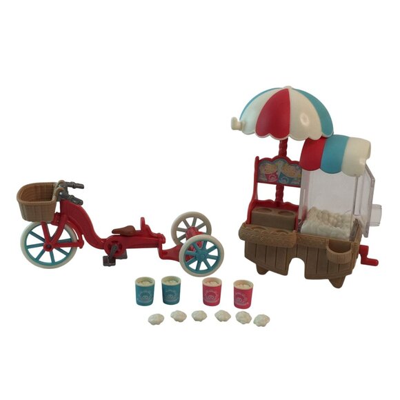 Sylvanian Families Calico Critters Popcorn Delivery Trike Lamb Figure Bicyle - Picture 7 of 14